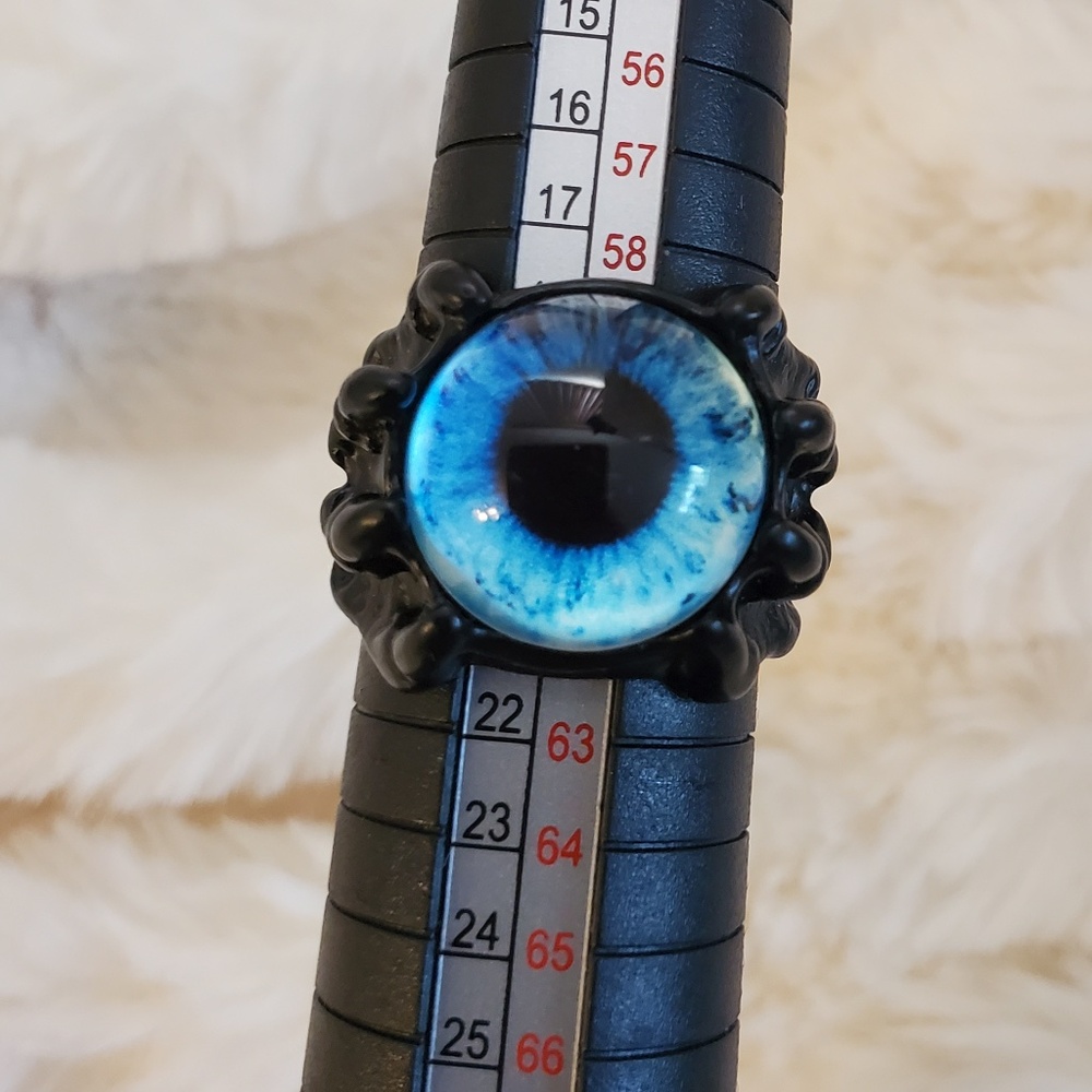 Epic Blue Dragon-eye Ring on Black Band